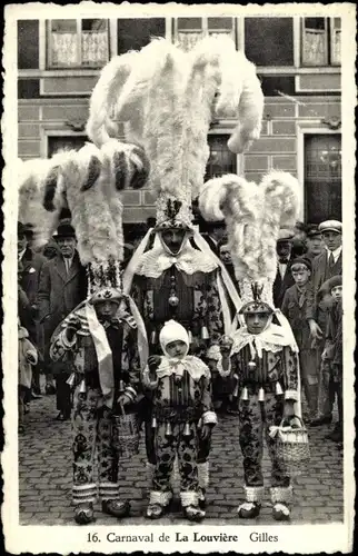 Ak La Louvière Wallonien Hennegau, Carnaval, Gilles