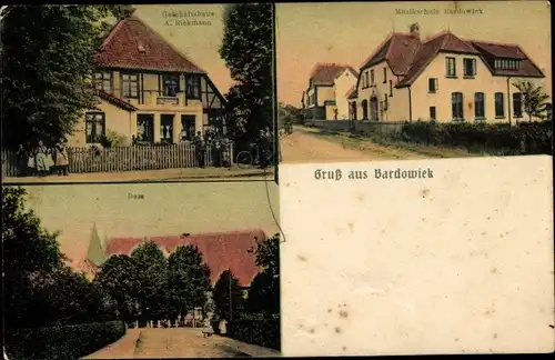Ak Bardowiek Bardowick in Niedersachsen, Geschäftshaus A. Rickmann, Musikschule, Dom