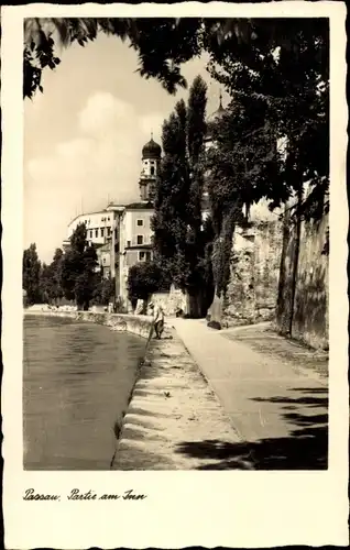 Ak Passau in Niederbayern, Partie am Inn