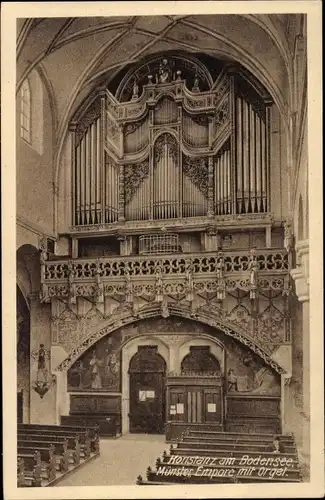 Ak Konstanz am Bodensee, Münster Empore mit Orgel