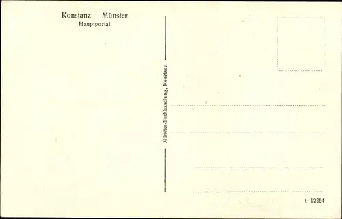 Ak Konstanz am Bodensee, Münster, Hauptportal