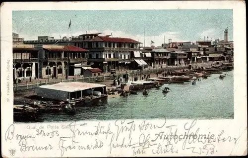 Ak Port Said Ägypten, Quai de Porte Said, Hafen, Boote