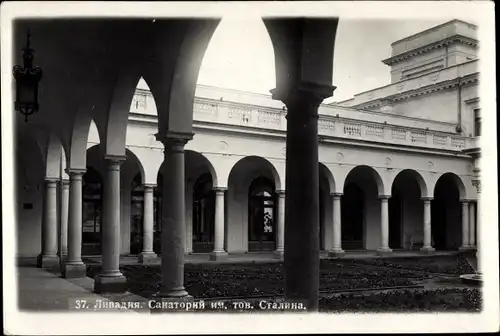 Foto Ak Liwadija Krim Ukraine, Palast, Sanatorium, Säulengang