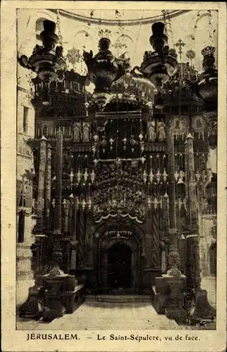 Ak Jerusalem Israel, Le Saint-Sepulcre, vu de face, Altar, Kirche, Innenansicht