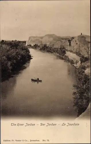 Ak Israel, The River Jordan, der Jordan, Le Jourdain