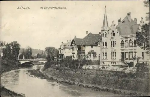 Ak Erfurt in Thüringen, an der Pförtchenbrücke