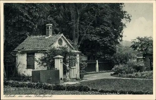 Ak Neudietendorf in Thüringen, Erdmuth Dorotheenschule der Brüdergemeine, Blick in den Schulpark