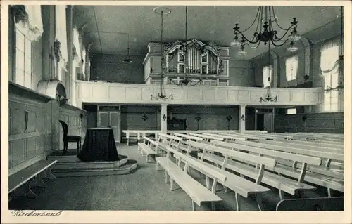 Ak Neudietendorf in Thüringen, Erdmuth Dorotheenschule der Brüdergemeine, Kirchensaal