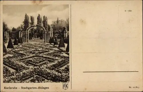 Ak Karlsruhe in Baden, Stadtgarten-Anlagen