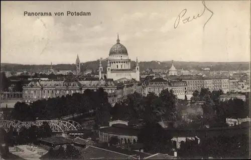 Ak Potsdam, Blick auf den Ort vom Brauhausberg gesehen