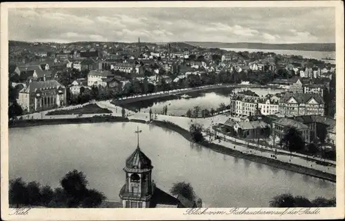 Ak Kiel Schleswig Holstein, Blick vom Rathausturm auf die Stadt