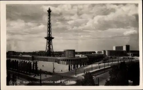 Ak Berlin Charlottenburg Westend, Ausstellungsgelände und Funkturm