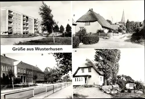 Ak Wusterhausen an der Dosse Prignitz, Straße der Solidarität, Bergstraße, Oberschule Hanns Eisler