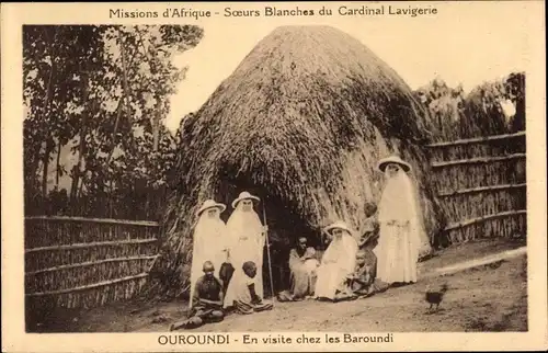 Ak Baroundi Guinea, Ouroundi, en visite, Missions d'Afrique, Soeurs Blanche du Cardinal Lavigerie