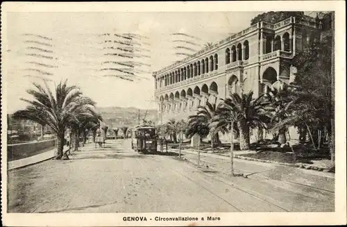 Ak Genova Genua Liguria, Circonvallazione a Mare
