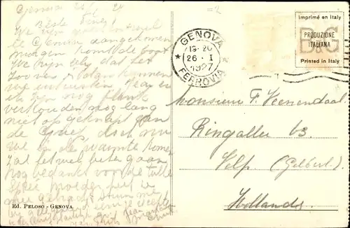 Ak Genova Genua Liguria, Circonvallazione a Mare