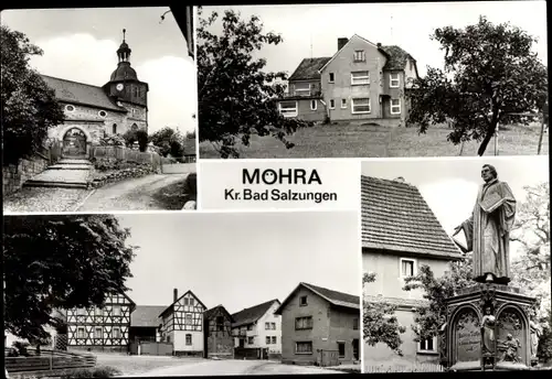 Ak Möhra Bad Salzungen, Kirche, Ferienheim Kosmos, Lutherdenkmal