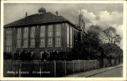 Ak Rötha in Sachsen, Bürgerschule