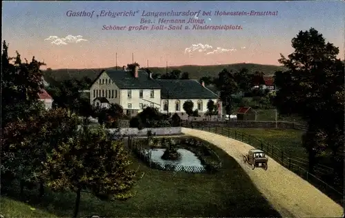 Ak Langenchursdorf Callenberg, Gasthof Erbgericht