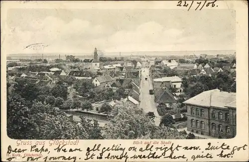 Ak Glückstadt an der Elbe, Panorama