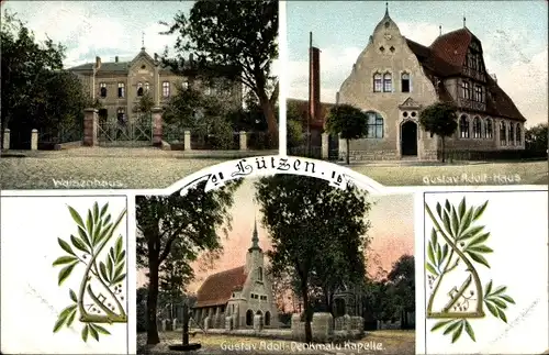 Ak Lützen im Burgenlandkreis, Teilansichten, Gustav Adolf Haus, Waisenhaus, Kapelle