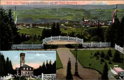 Ak Annaberg Buchholz Erzgebirge, Bllick vom Pöhlberghaus auf die Stadt