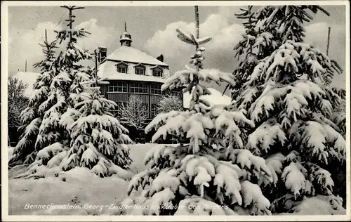 Ak Benneckenstein Oberharz, Erholungsheim Georg Zeidler Haus, Winter