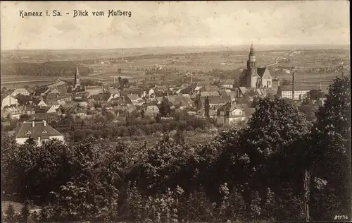 Ak Kamenz im Kreis Bautzen, Blick vom Hutberg auf die Stadt