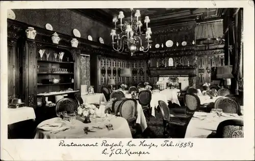 Ak La Haye Den Haag Südholland Niederlande, Restaurant Royal, L. J. A. Kemper