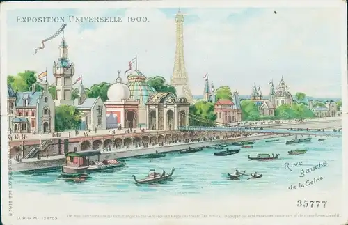 Halt gegen das Licht Litho Paris, Exposition Universelle 1900, Rive gauche de la Seine