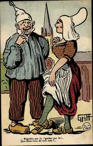 Künstler Ak Griff, R'gardez par ci, r'gardez par la