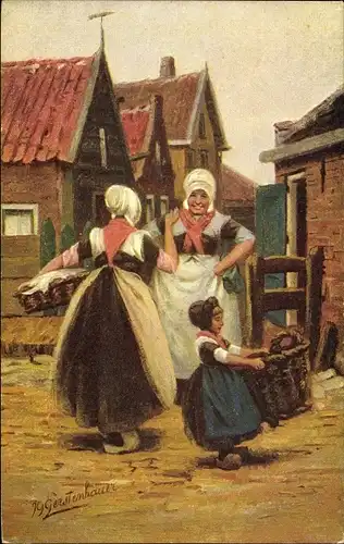 Künstler Ak Gerstenhauer, Johann Georg, Frauen und Mädchen in Trachten