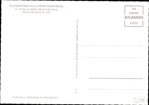 Ak Irschenberg in Oberbayern, Autobahn Rasthaus und Motel