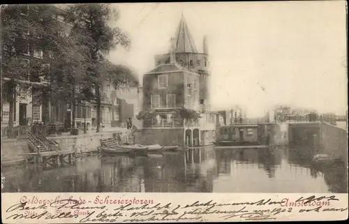 Ak Amsterdam Nordholland Niederlande, Geldersekade und Schreierstoren
