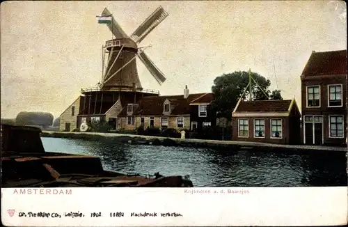 Ak Amsterdam Nordholland Niederlande, Krijtmolen a.d. Baarsjes, Windmühle