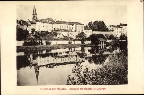 Ak Charmes sur Moselle Vosges, Anciens Remparts et Couvent, Fluss, Stadtansicht