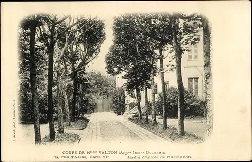 Ak Paris VI, Cours de M. Valton, Jardin d'entree de l'institution, Garten