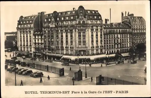 Ak Paris X., Hotel Terminus-Est, Face a la Gare de l'Est