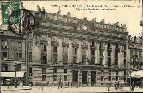 Ak Paris X., La Bourse du Travail, Außenansicht, Rue du Chateau d'Eau