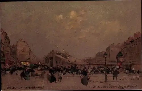 Künstler Ak Paris XVIII Montmartre, Boulevard Rochechouart