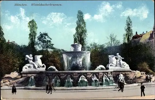 Ak München, Wittelsbacherbrunnen