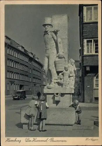 Ak Hamburg, Hummel Brunnen, Auto