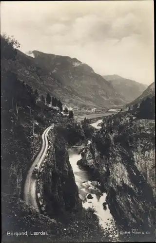 Ak Borgund Norwegen, Laerdal, Tal, Fluß, Gebirgsstraße