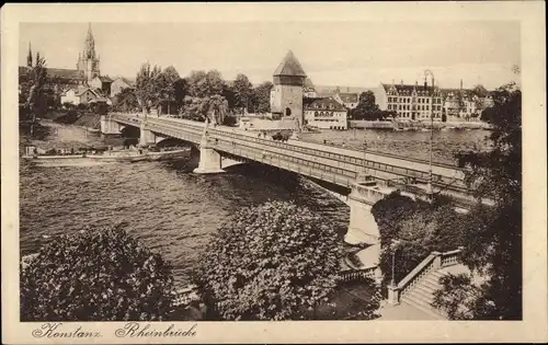 Ak Konstanz am Bodensee, Rheinbrücke