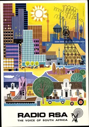 Ak Johannesburg Südafrika, Kollage Johannesburg, Radio RSA