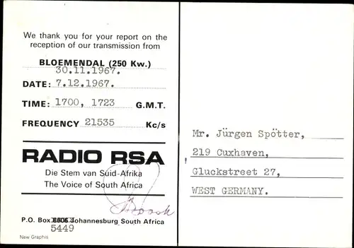 Ak Johannesburg Südafrika, Kollage Johannesburg, Radio RSA