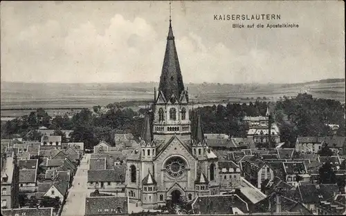 Ak Kaiserslautern in der Pfalz, Blick auf die Apostelkirche