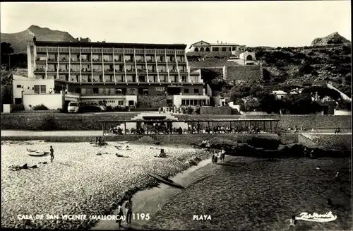 Ak Cala de Sant Vincente Mallorca Balearische Inseln, Strandpartie, Hotel