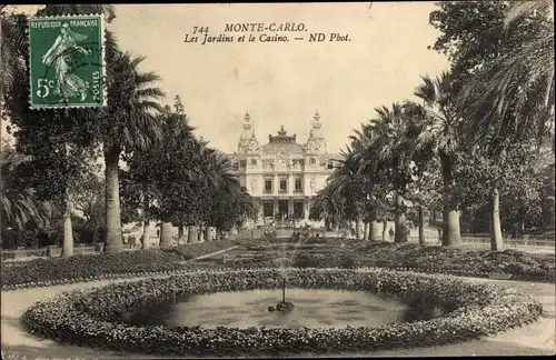 Ak Monte Carlo Monaco, Les Jardins et le Casino