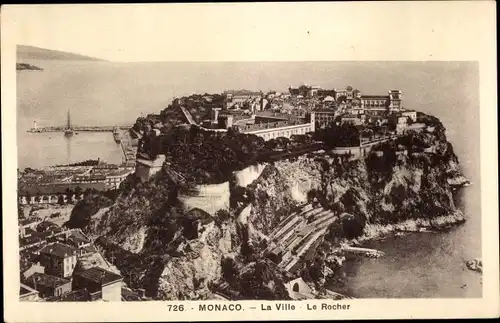Ak Monaco, La Ville, Le Rocher